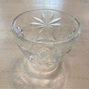 Prescut Clear Open Sugar by Anchor Hocking Pressed Star Fan Design